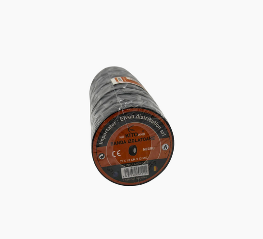 Banda izolatoare 7 Yard Neagra (10 Buc/Set) En-gross
