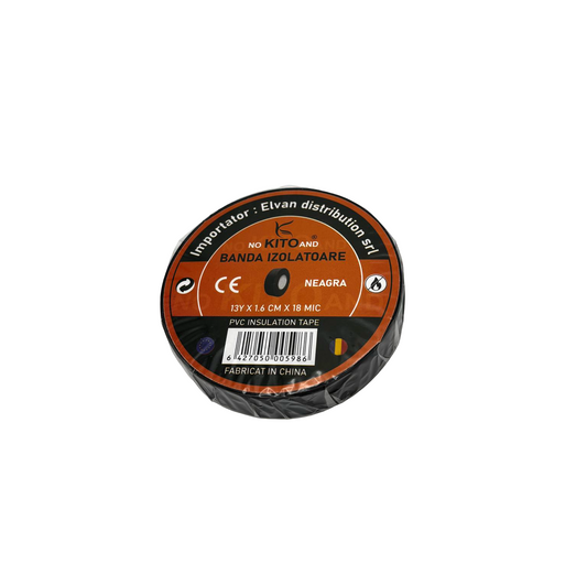 Banda izolatoare 13 Yard Neagra (10 Buc/Set) En-gross