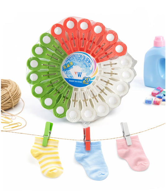 Carlige Plastic Color Rotunde (20 buc/set) En-gross