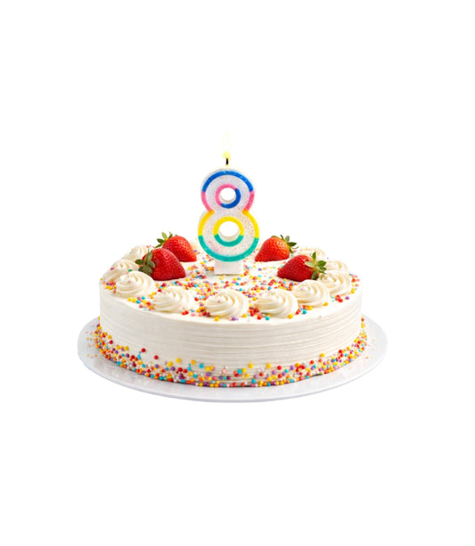 Lumanare cifra 8 pentru tort En-gross (12 buc/cutie)
