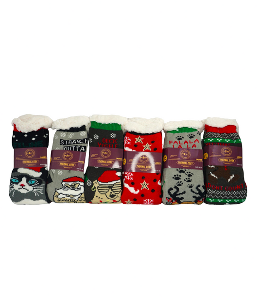 Sosete Dama Lungi Groase Craciun DS810-12 (12 Buc/Set) En-gross