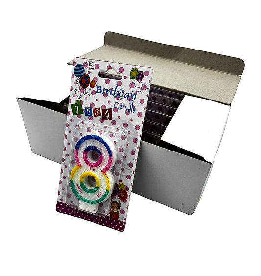 Lumanare cifra 8 pentru tort En-gross (12 buc/cutie)