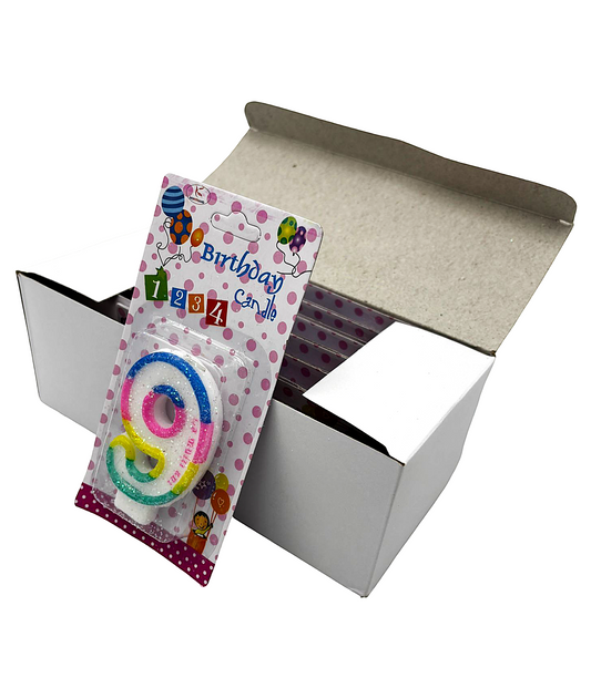 Lumanare cifra 9 pentru tort En-gross (12 buc/cutie)