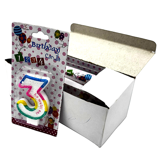 Lumanare cifra 3 pentru tort En-gross (12 buc/cutie)