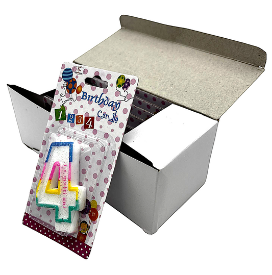 Lumanare cifra 4 pentru tort En-gross (12 buc/cutie)