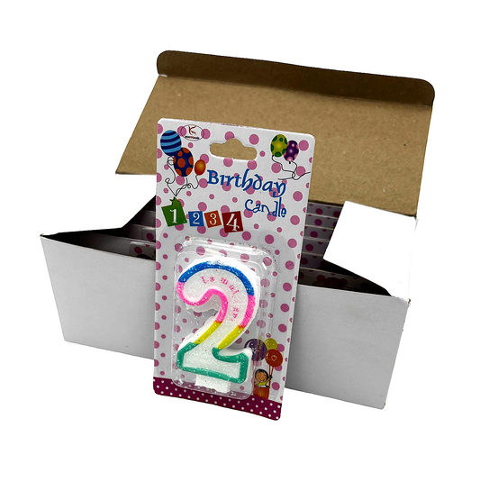 Lumanare cifra 2 pentru tort En-gross (12 buc/cutie)